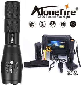 Seulfire G700 / E17 T6 5000lm High Power LED Zoom Tactical LED Lampe de poche Torche Lanterne Light Light 18650 Batterie rechargeable6897011