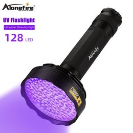 ALONEFIRE SV128 lampe de poche UV torche ultraviolette 128 LED 395nm torches détecteur de lumière noire pour les taches d'urine d'animaux secs