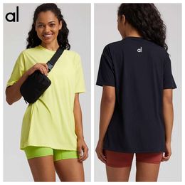 T-shirt de yoga féminin Alos Suit en randonnée en vrac Top Fitness Breathable Cover Up Running Sports Sports à manches Casual T-shirts