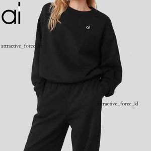 Aloyoga Sudaderas Jersey De Cuello Redondo Suéter De Estudio A La Calle Jogger De Ciudad De Ajuste Relajado Ropa Deportiva para Amantes De Hombres Y Mujeres 83