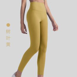 Aloyoga2024 nouveau sans lignes gênantes, fesses de levage de pêche serrées, taille haute et Leggings de luxe nus