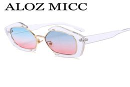 ALOZ MICC 2018 Lunettes de soleil à demi-cadre à demi-cadre Fonds Fashion Clear Brand Designer Sun Glasses Femme Oculos de Sol A4422048216