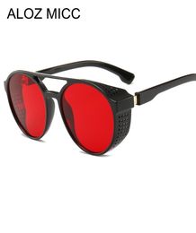 ALOZ MICC 2019 Nieuwe Retro SteamPunk Zonnebril Vrouwen Merk Designer Side Mesh Ronde Punk Mannen Zonnebril Rood Grijs Lens UV400 a6451715052