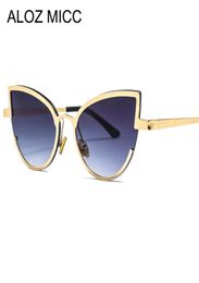 ALOZ MICC 2019 femmes lunettes de soleil yeux de chat nouvelle mode lunettes de soleil sans monture femme luxe monture en métal lunettes UV400 A6559235611