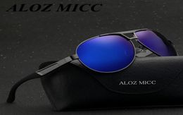 Aloz MICC Men Classic Brand Aviation Zonnebril HD Polariseerde aluminium Drijven Titanium Bridge Sun Glazen A3098635311