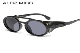 ALOZ MICC ronde Steampunk lunettes de soleil femmes hommes 2019 Vintage en cuir lunettes de soleil pour femmes nuances lunettes UV400 A2514726735