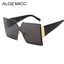 ALOZ MicC Square One Piece Lens Sunglasses Femmes surdimensionnées en métal surdimensionné Lunettes de soleil Men Goggles Fashion Fashion Eyewear A2258701347
