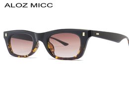 Aloz MICC Vintage Square Sunglasses Women 2019 Oversize Rivets Sun Glazen Men Retro Zwart Leopard Frame UV400 OCULOS A4568252622