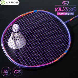 ALP GJ 10U Ultralight 52G T800 Badminton Racket Vérite Tension 2235 lbs 13 kg Sport Sport Fibre de carbone adulte 240410