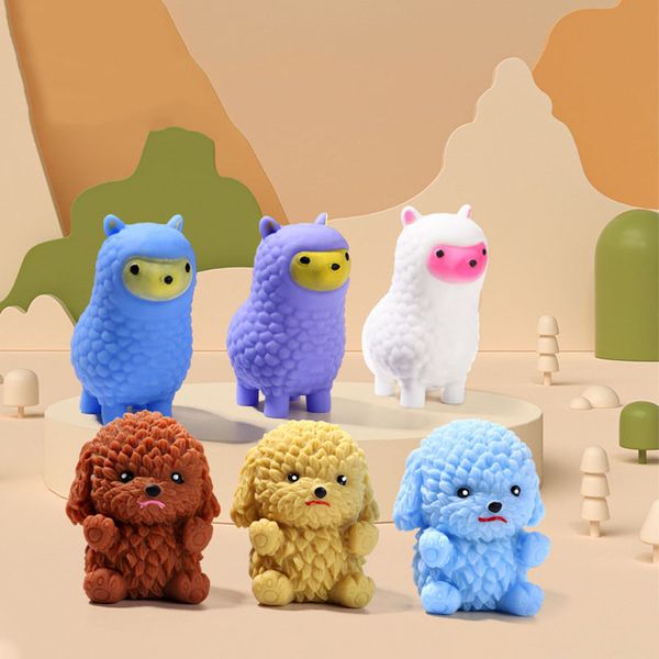 Juguete sensorial de Alpaca, juguetes para amasar, muñeca, bola de descompresión, juguete antiestrés Manual, lindo oso travieso, regalo de cumpleaños para niños