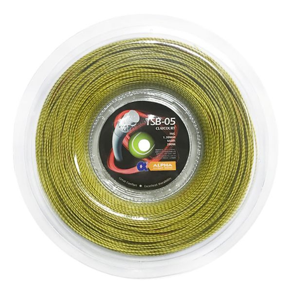 Alpha Tennis String 200m Reels 1.30 mm Soft Multifilament String Tennis Racket Ball Net String Claycourt Contrôle durable