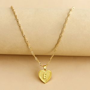 Alphabet anglais initiale collier lettre coeur pendentif colliers chaînes en or pour femmes mode jewlry cadeau volonté et sable