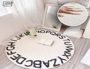 Alphabet Kids Carpet Mat de sol blanc Baby Tapis rampant Crawling Kids Play Mat rond Round Fluffy tapis pour le salon Mat à peluche pour enfants6459150