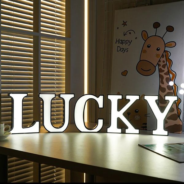 Alphabet LED Letter Light Wedding Wedding Marquee Letras de la noche Decoración DIY NIGHT Light Home Club LED LED 240318