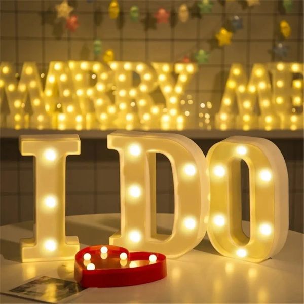 Lampe LED lumineuse avec lettres de l'alphabet, 16cm, luminaire décoratif d'intérieur, idéal pour un mariage, un anniversaire, une fête de noël