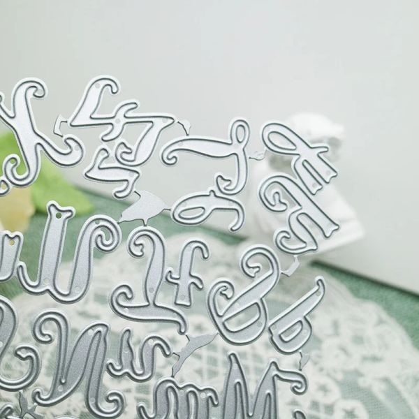Alphabet Letter Craft Me Cutting Dies para bricolaje de álbum de recortes 3d Tarjetas de papel Cortes decorativas Corte de cuchillo Molde