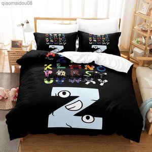 Alfabet Lore Beddengoed Set Single Twin Volledige Queen King Size Bed Set Aldult Kid Slaapkamer Dekbedovertrek Sets 3D Anime laken Set L230704