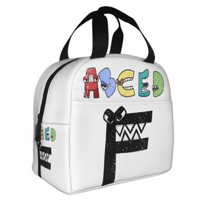 Alphabet Lore f ABC Letter Sac à lunch Isulaté Grand anniversaire de Noël Sac thermique Boîte à lunch Box extérieur Bento Pouche 519V #