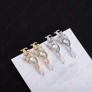 Colgante Alphabet Stud Flash Diamond Pearl, pendientes Sweet girl, pendientes 925 agujas de plata, boda, cena, regalos