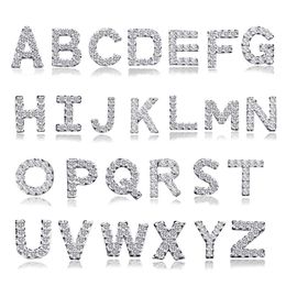 Pendientes con letras del alfabeto de plata de ley 925 con circonita para mujeres y niñas, joyería de moda con circonita cúbica y cristales cúbicos