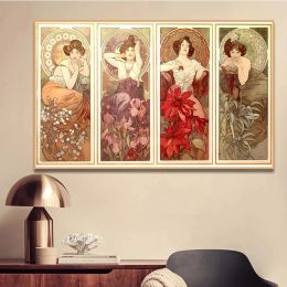 Alphonse Mucha Art Nouveau Affiche sexy Femmes imprimées toile peinture murale Art Art Picture Salon Cadeau Home Decoration
