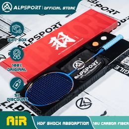 Raquette de badminton Alpsport AIR 10U ultralégère 52g T500 rebond rapide importée max 28lbs raquette de badminton en fibre de carbone 240223