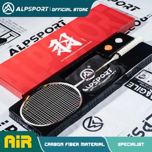 Raqueta de bádminton Alpsport AIR 10U ultraligera 52g T800 rebote rápido raqueta de bádminton de fibra de carbono importada máx. 28 libras 240227