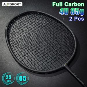 Alpsport Rr 4U G4 2 stks/partij Originele Super Offensief Max 25 lbs Koolstofvezel Badminton Racket Inclusief tas en string 240304