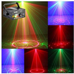 Alta Calidad de 3 Lentes 40 Patroon Club Bar RGB Laser Etapa de Iluminación LED Azul DJ Home Party Mostrar Profesional Proteector de Luz Del