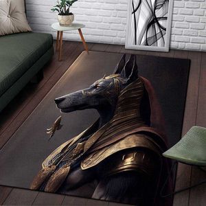 Alte gypten mythe mort Anubis HD tapis de zone imprimé salon canapé tapis salle de bain tapis de sol chambre décor tapis personnalisé HKD230901