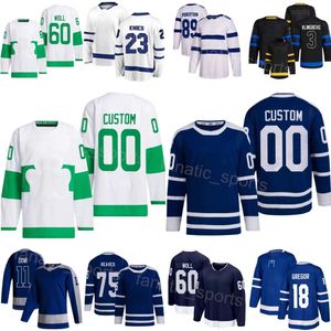 Hockey alternatif 2024 23 Matthew Knies Jersey 89 Nicholas Robertson 3 John Klingberg 18 Noah Gregor 75 Ryan Reaves 11 Max Domi 60 Joseph Woll Team Reverse Retro