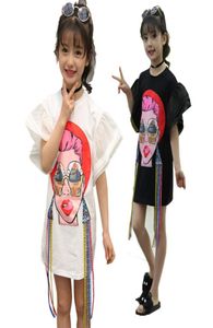 Robe de style de mode alternative 2018 Summer Girls Cartoon Beauty Patch Robes Vêtements Nouveauté Enfants Flare Manches Tshirt Robe Y1891722692