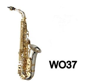 Saxofón Alto NUEVO A-WO37 Música E-Flat Mejor calidad Chapado en plata Llave dorada Saxofón profesional