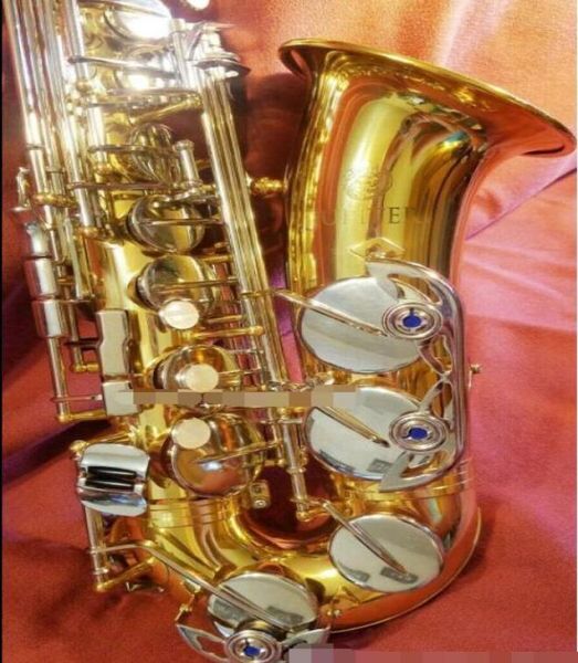 Saxophone alto Jupiter Jas769GN Modèle pour le niveau débutant EB E Laquer d'or plat et le saxophone alto plaqué en argent en bon état 1841958