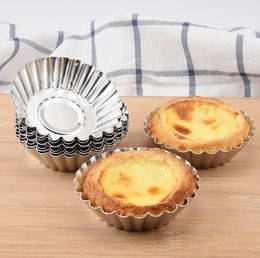 Aluminium 5.5-6.9cm Ronde Vorm Muffin Ei Taart Pudding Case Cake Cupcake Liner Bakken Koken Mold 3 Size SN5140