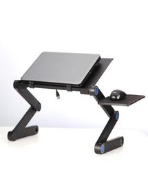 Laptopbureau van aluminiumlegering Opvouwbare draagbare tafel Notebookstandaard Bedbank Lade Boekhouder Tablet PC-standaards7245470