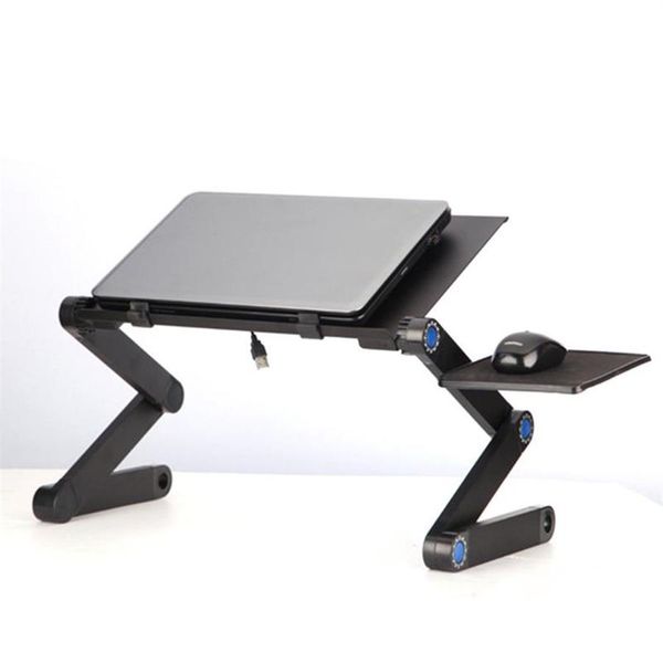 Alliage d'aluminium bureau d'ordinateur portable pliant Portable Table support pour ordinateur portable lit canapé plateau support de livre tablette PC Stands3159