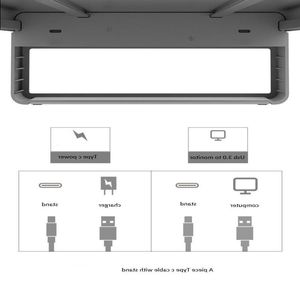 Livraison gratuite Support de moniteur en alliage d'aluminium Table de base d'ordinateur Charge sans fil avec 4 USB 30 HUB de bureau Support de bureau d'ordinateur portable Rnmvd