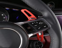 Palettes de changement de volant rouges en alliage d'aluminium, bandes de garniture à paillettes pour Porsche Panamera Cayenne Macan, style de voiture modifié 1341067