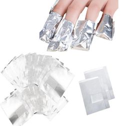 Aluminiumfolie Nagelkunst afweekt Acryl -gel Pools Nagelverwijdering Wraps Remover Makeup Tool 100pcSlot2081323