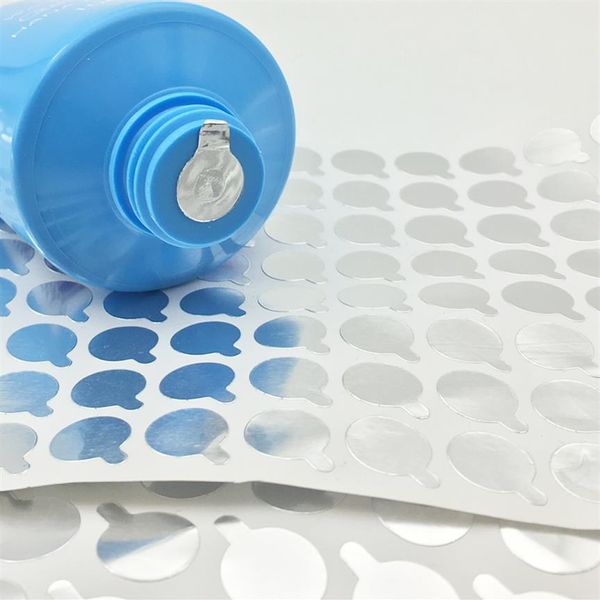 Pegatinas de sellado de papel de aluminio 10mm 12mm 15mm 18mm 21mm 25mm para tarros de tubo cosmético lámina adhesiva de película sello botella boca Seals261w