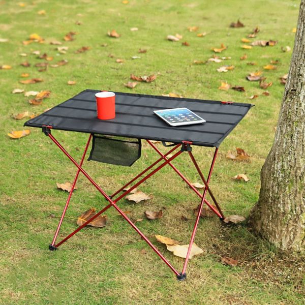 Mesa plegable de aluminio para acampar, portátil para exteriores, ultraligera, para playa, senderismo, escalada, pesca, Picnic