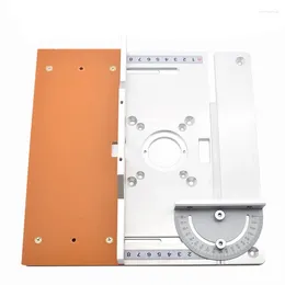 Mesa de enrutador de aluminio placa placa de molienda de madera eléctrica con guía de medidor de inglete sierra Banco de trabajo de carpintería de carpintería