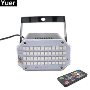 Aluminium Shell 48 LED Helderder DJ Disco Sound Activated Laser Projector Strobe Flash RGB Podiumverlichting Effect Lamp Muziek Light229a