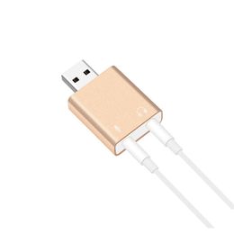 Aluminium 7.1 Kanaal USB externe stereogeluidskaart Audio-adapter USB-2.0 tot 3.5mm voor Windows Mac Notebook XBJK2201
