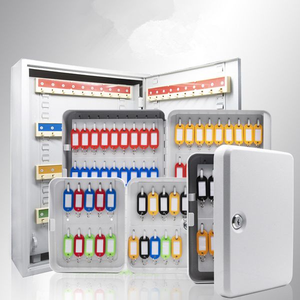 Gabinete de 105 llaves de aleación de aluminio, caja fuerte de almacenamiento para llaves de gestión de seguridad montada en la pared, contiene tarjetas de llave para la oficina en el hogar de la empresa