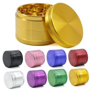 Broyeur à herbes en alliage d'aluminium, 4 pièces, diamètre.Broyeurs à fumer à dents tranchantes, 63mm, 4 couches, plusieurs couleurs, accessoire Portable pour épices, Muller pour tabac