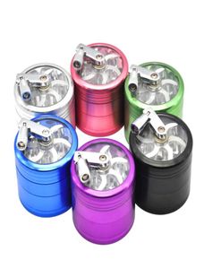 Aluminium ALLIAGE 4 pièces Herbe Tobacco Spice Herbal Grasing Grinder 63 mm Smoke Crusher Hand Crank Muller Mill Pollinator Fumer Pipe A3466423