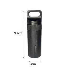 Aluminium alliage d'air étanche à pilule bouteille portable portable extérieur EDC Single Chamber Capsule Boîte de cas de médicament imperméable