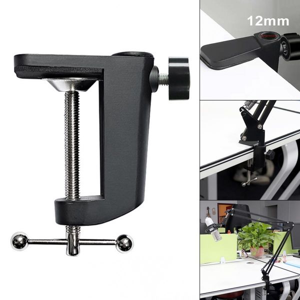 Accessoires de pince de support en alliage d'aluminium, raccords à Clip métalliques fixes, supports de caméra à vis pour Microphone de diffusion, lampe de bureau